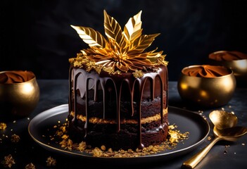 decadent chocolate cake ganache, dessert, sweet, delicious, indulgent, rich, cocoa, creamy, frosting, homemade, bakery, treat, pastry, confection