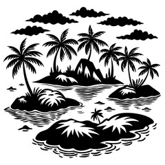 Tropical Isles: Small islands surrounded by turquoise waters
