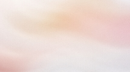 Ziarniste gradientowe tło w kolorach biały beżowy kremowy, szum tekstura na tapecie. Szablon baneru lub plakatu w stylu graficznym retro. Światła ledowe holo bokeh na projekcie okładki © Grainy background