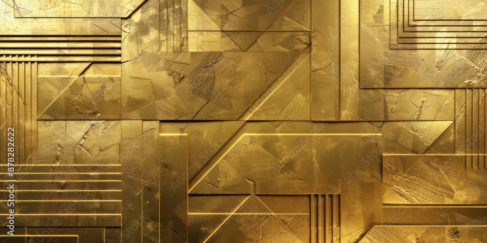 Poster Luxurious Abstract Gold Texture with Elegant Geometric Patterns for Sophisticated Designs