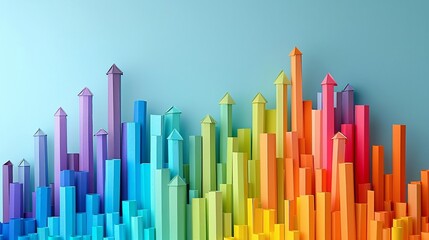 Fototapeta premium Paper craft art of financial milestones with graphs Stock Photo with copy space