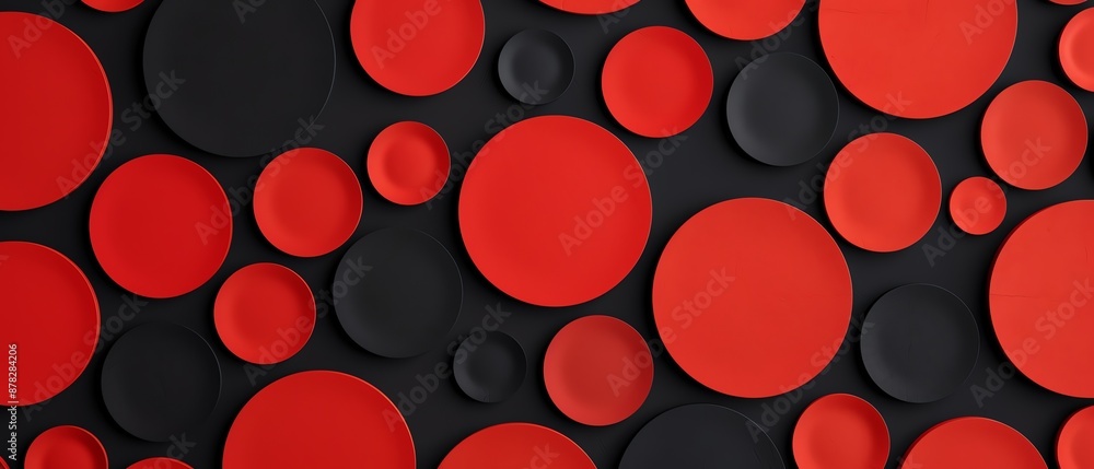 Poster elegant seamless layout of overlapping circles, detailed focus, deep depth of field, no blur.
