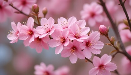 Obraz premium Beautiful pink flowers in spring season theme