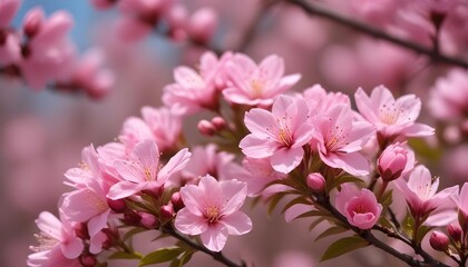 Obraz premium Beautiful pink flowers in spring season theme