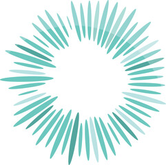 Turquoise aqua blue green oval shapes forming abstract circle design element