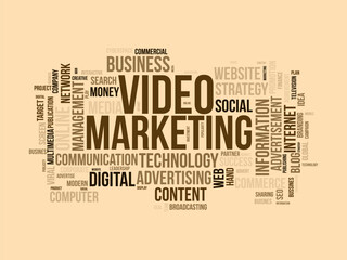 Video Marketing wordcloud template. Business concept vector background.