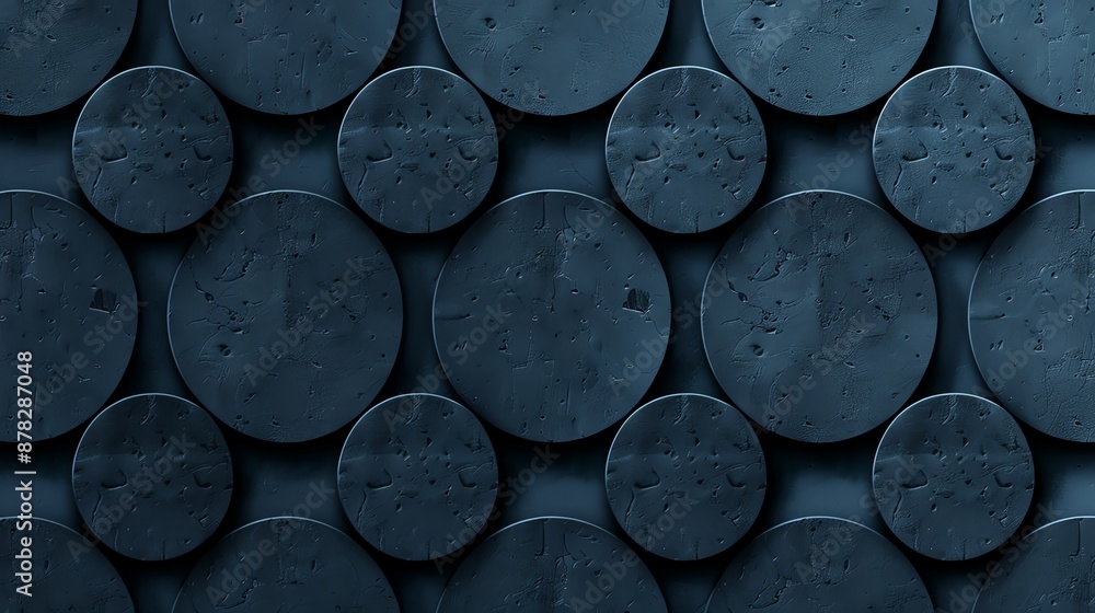 Poster seamless circle layout on a textured background, deep depth of field, focus cover all object, no blu