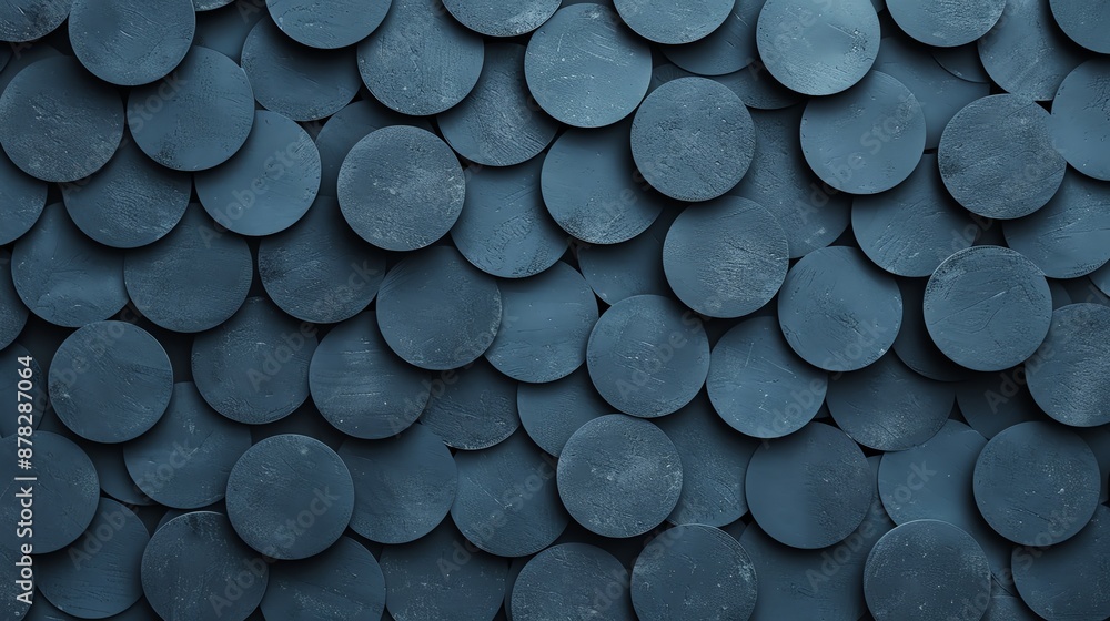 Poster seamless circle layout on a textured background, deep depth of field, focus cover all object, no blu