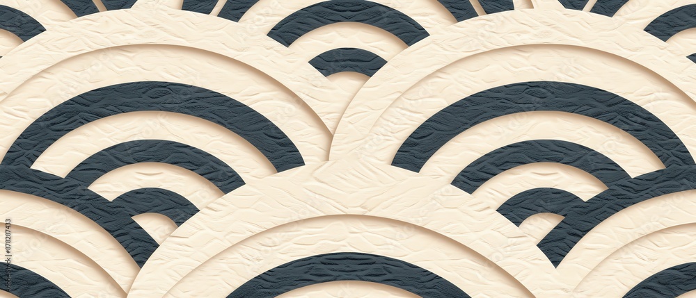 Poster seamless monochrome minimalist pattern on a textured background, focus cover all object, deep depth 