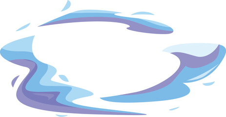 Blue and purple abstract design is swirling on a white background