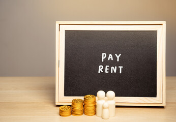 The concept of paying rent for housing, house or apartment. Accumulating money and saving....