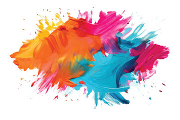 Colorful Brush strokes Isolated on white Background. Splattered paint brush strokes. Multicolor Paint Brush strokes.