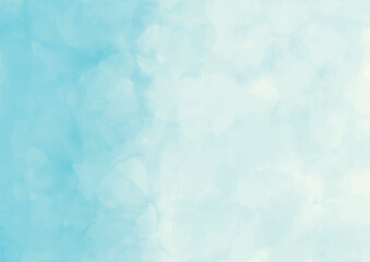 Aesthetic pastel soft blue aquarelle ink watercolor brush paint digital banner background images winter. Clouds sky blue blooming fresh wallpaper acrylic paint. Abstract cyan watercolour frame white 