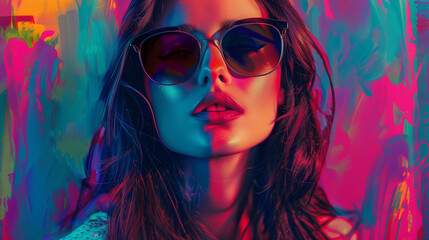 Obraz premium portrait of a woman with sunglasses 