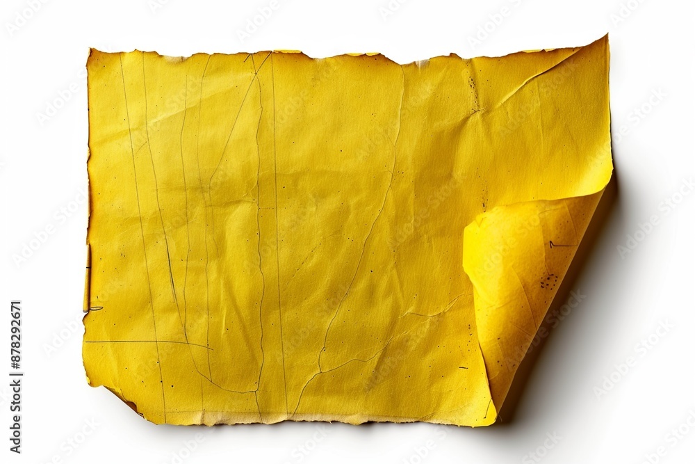 Aufkleber view a stack of yellow sticky notes from a top-down perspective, featuring subtle reflections and tr