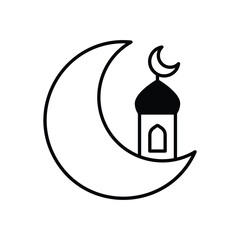 Moon Sighting vector icon