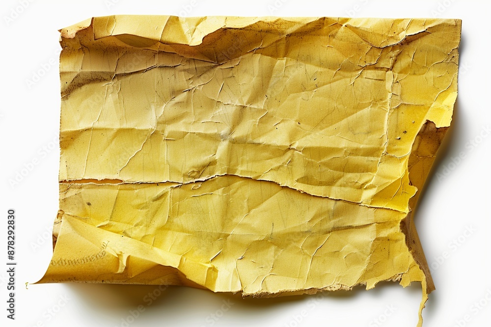 Poster view a stack of yellow sticky notes from a top-down perspective, featuring subtle reflections and tr