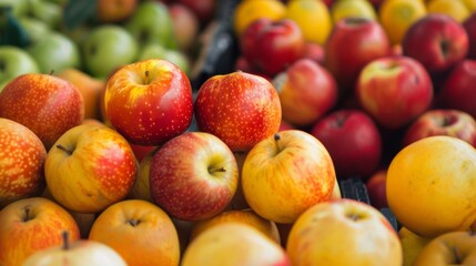 Assorted apples at a farmer's market