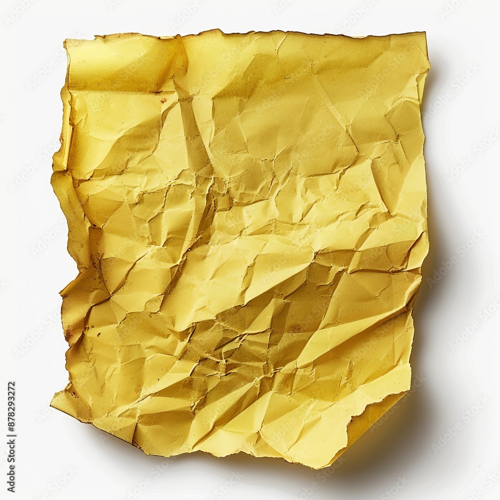 Poster view a stack of yellow sticky notes from a top-down perspective, featuring subtle reflections and tr