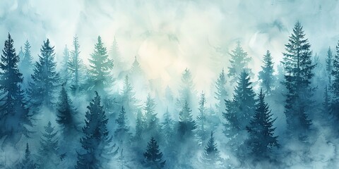 Fototapeta premium Enchanted Forest Watercolor