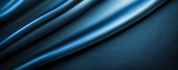 Abstract Blue Fabric Draped on a Dark Surface with a Polished Coat, Creating a Sleek and Elegant Finish This Image Depicts Texture, Smoothness, and a Sense of Luxury Perfect for Backgrounds, Design
