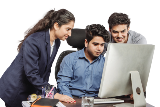 Team of professionals Analysis and Working Together in an Office - PNG Isolated in a transparent Background.