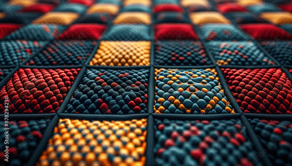 Aufkleber abstract patterned scene with geometric shapes and textured surfaces, a visual story of design and f