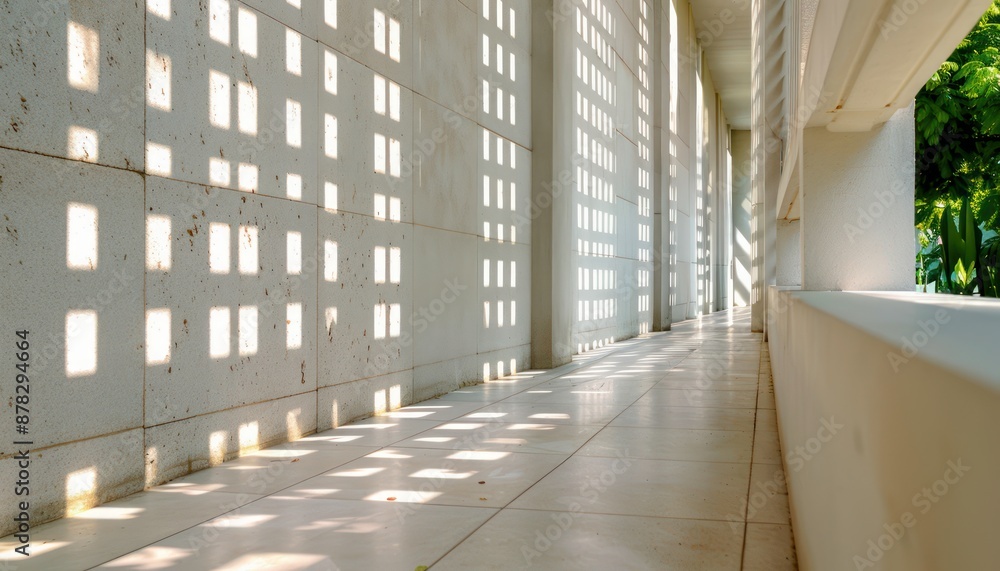 Aufkleber architectural shadow play a modern building's design creates intricate light patterns through perfor