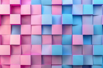 pink and blue abstract 3D background with squares, textured geometric backdrop, abstract textured blocks. Geometric shapes overlap creating harmonious abstract composition.