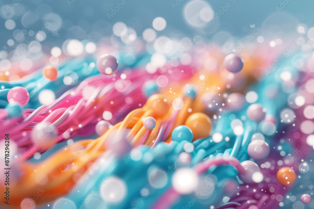 Aufkleber vibrant abstract background featuring intertwined colorful threads with sparkling bokeh. perfect for