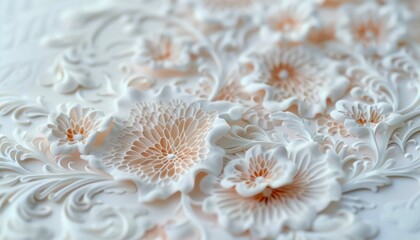 Delicate Floral Papercraft with Intricate Details and a Smooth Coated Finish Fine Craftsmanship and Exquisite Design