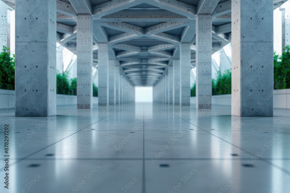 Aufkleber modern architectural design exploring the structural finish and context of a concrete corridor with 
