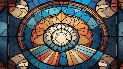 Abstract background illustration stained glass pattern colorful