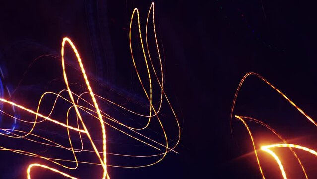 City lights at night, hyperlapse footage as abstract background, transportation and traffic concept