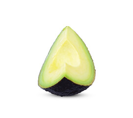 Sliced avocado fruit isolated on white background.