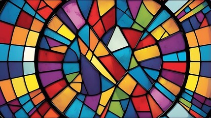 Fototapeta premium Abstract background illustration stained glass pattern colorful
