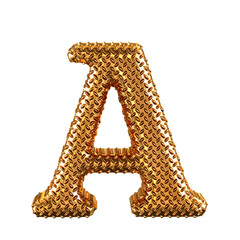 Gold ribbed symbol. letter a