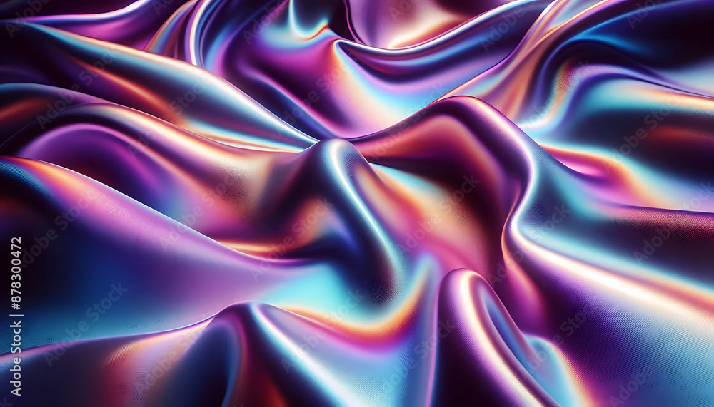 Poster iridescent fabric swirls, fabric with a mesmerizing swirl pattern. the shimmering colors and smooth 