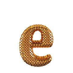 Gold ribbed symbol. letter e