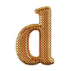 Gold ribbed symbol. letter d