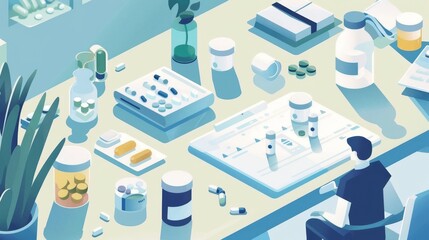 An illustrative image of BPH management, including medication and lifestyle adjustments