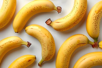 Fresh Ripe Bananas on Light Background - Perfect for Healthy Eating Concepts and Food Illustrations