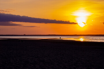 over exposed sun at sunset