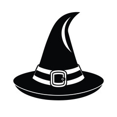 Halloween Witch Hat  Silhouette Vector illustration