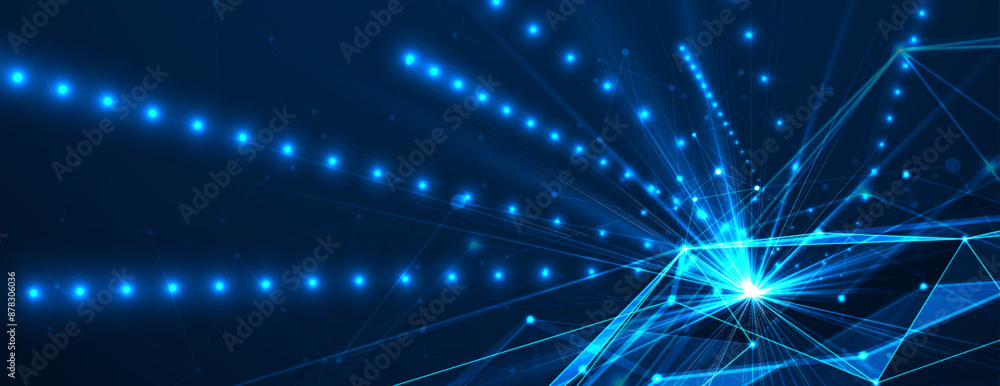 Leinwandbilder neural network concept. connected cells with links. high technology process. abstract futuristic bac