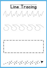 Hand drawn tracing line practice for kids 