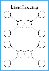Hand drawn tracing line practice for kids 