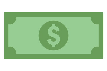Dollar money flat vector icon isolated on white background.
