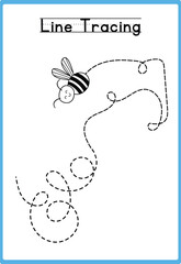 Hand drawn tracing line practice for kids 