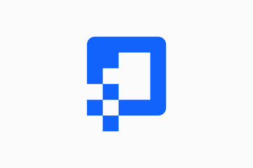 Letter P Pixel Vector Logo Premium